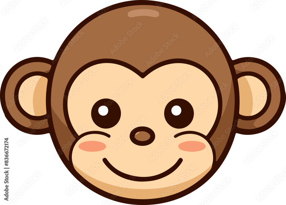 Wall mural monkey head clipart design illustration