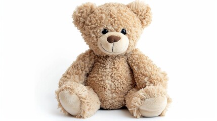 Obraz premium bear doll isolated on white backgroud. kids play concept for designer