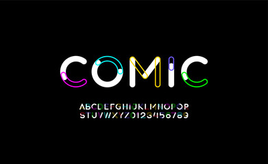 Fototapeta premium alphabet playful art decorative font, letters A, B, C, D, E, F, G, H, I, J, K, L, M, N, O, P, Q, R, S, T, U, V, W, X, Y, Z and numerals 0, 1, 2, 3, 4, 5, 6, 7, 8, 9, vector illustration 10EPS