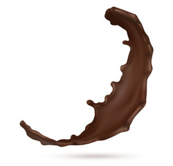 Chocolate splash isolated on  white background. Vector illustration