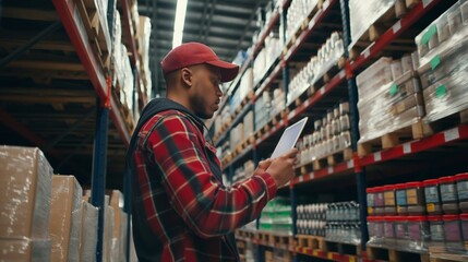 Efficient Warehouse Worker using Digital Tablet for Inventory Management