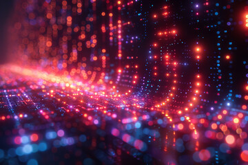 Obraz premium Digital background for tech, AI, neural networks, data, audio, graphics