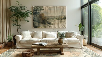 modern living room with fireplace