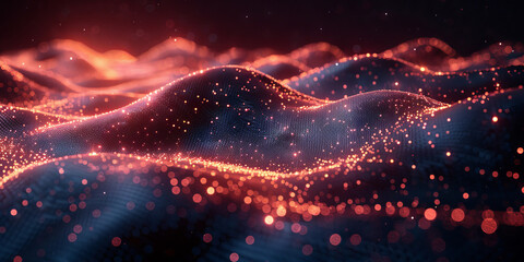 Obraz premium Digital background for tech, AI, neural networks, data, audio, graphics