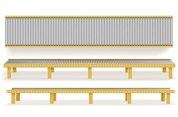 Delivery concept. Empty conveyor line isolated on a white.