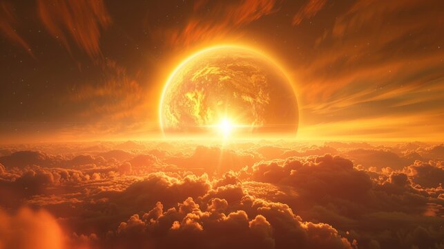 3D illustration of the June summer solstice