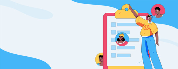 Personnel doing job interview flat vector concept operation hand drawn illustration
