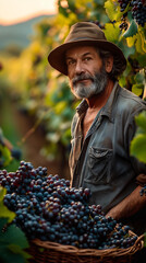 Workers working in the vineyard