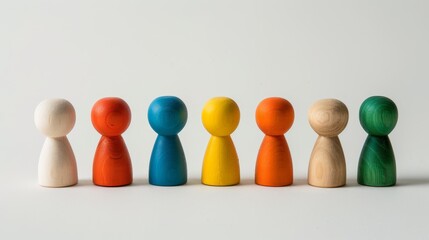 Diverse and inclusive wooden figures