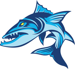 Vector image of a predatory barracuda fish