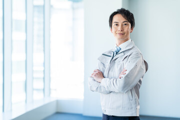 作業服のビジネスマン