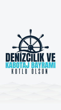 1 Temmuz Denizcilik ve Kabotaj Bayramı sosyal medya g&ouml;nderisi. &Ouml;zel vekt&ouml;r tasarım. Translation: July 1 Maritime and Cabotage Day social media post. Custom vector design. 