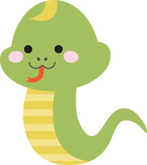 笑う可愛いヘビのキャラクター