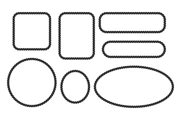 set of rope pattern brushes. Vector illustration