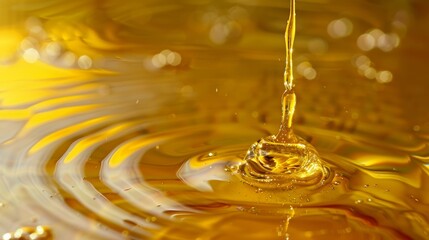 Running oil drop in motion, creating abstract shapes.