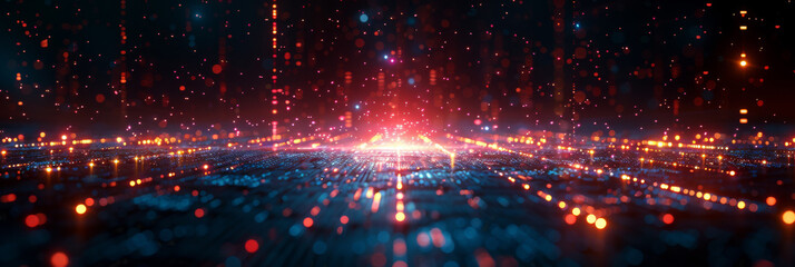Digital background for tech, AI, neural networks, data, audio, graphics
