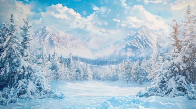 Winter wonderland backdrop for photography