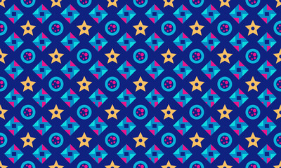 Cinematic Design Geometric Shapes Seamless Pattern for Wallpaper Background