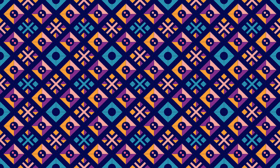 Cinematic Design Geometric Shapes Seamless Pattern for Wallpaper Background