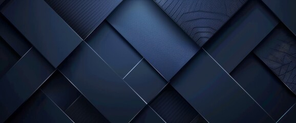 Fototapeta premium Dark blue background with geometric shapes.