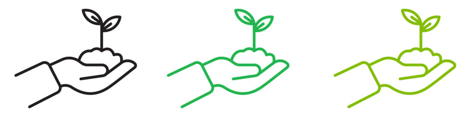 Care of plant icon line art vector