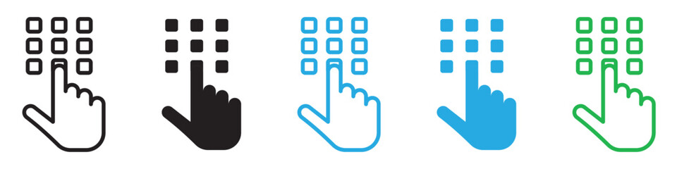 Code lock icon line art vector