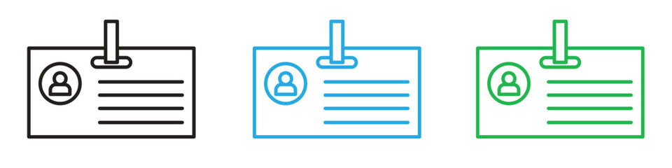 ID card icon line art vector