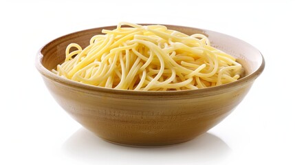 bowl of pasta isolated on white background. food object concept