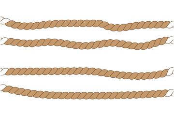 Vector realistic isolated rope for decoration and covering on the transparent background.