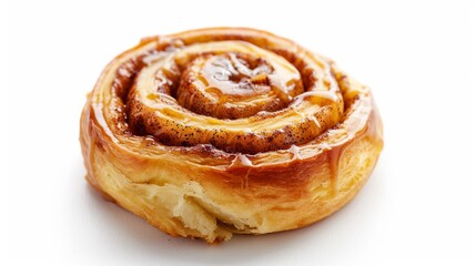cinnamon roll isolated on white background. dessert food concept
