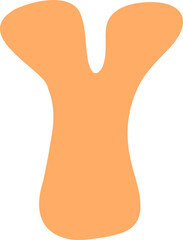 Retro alphabet Groovy font Y