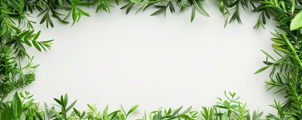 Naklejka premium grass frame on white background.