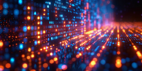 Digital background for tech, AI, neural networks, data, audio, graphics