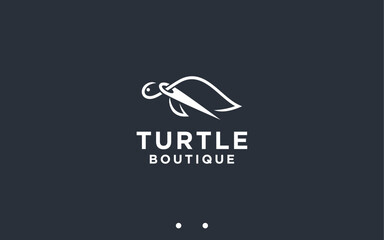 Turtle Needle Logo Design Vector Silhouette Illustration