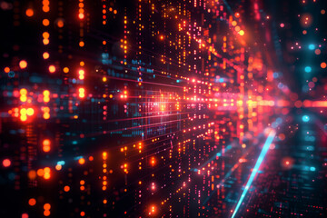 Naklejka premium Digital background for tech, AI, neural networks, data, audio, graphics
