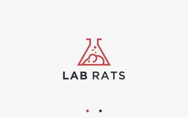 Lab Rats Logo Design Vector Silhouette Illustration