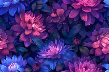 A captivating seamless blossom filled tapestry pattern for dynamic visual solutions