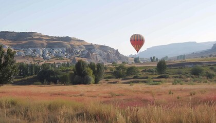 Obraz premium Majestic Hot Air Balloon Tour over the Stunning Valley of Cappadocia, Turkey (AR 7:4)