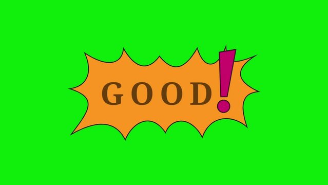 Good text bubble motion with green background. Perfect for clip video elements.
