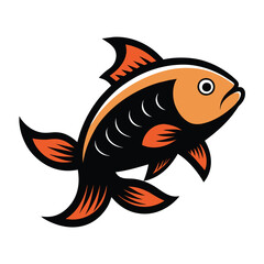 Solid color Carp fish animal vector design
