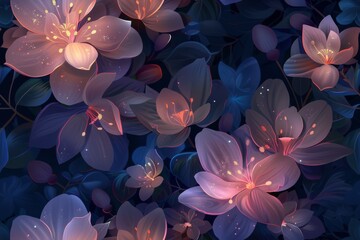 A vibrant seamless blossom themed pattern backdrop for engaging visual elements