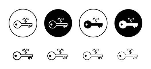Key to success icon vector set collection for web