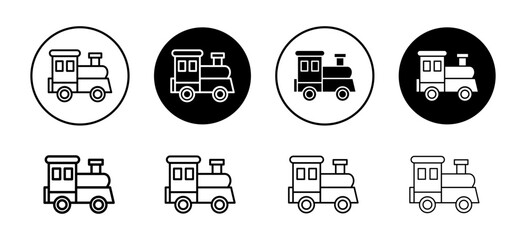 Toy train icon vector set collection for web