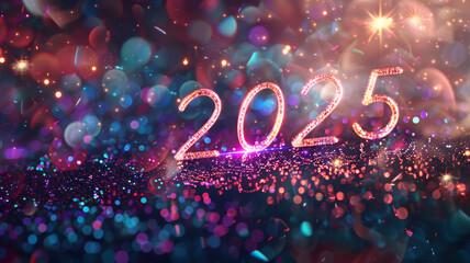 Colorful Glowing 2025 Celebration