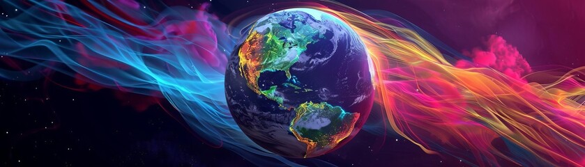 Model Abstract Art of Abstract weather visualization globe with dynamic atmospheric