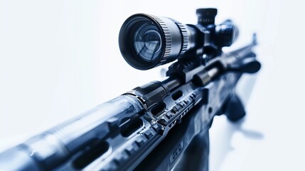 Sniper Rifle on White Background for Military or Tactical Use Generative AI