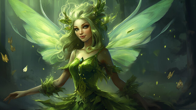 Explore the enchanting world of fairy illustrations with this highresolution art of a whimsical sprite in a magical setting.