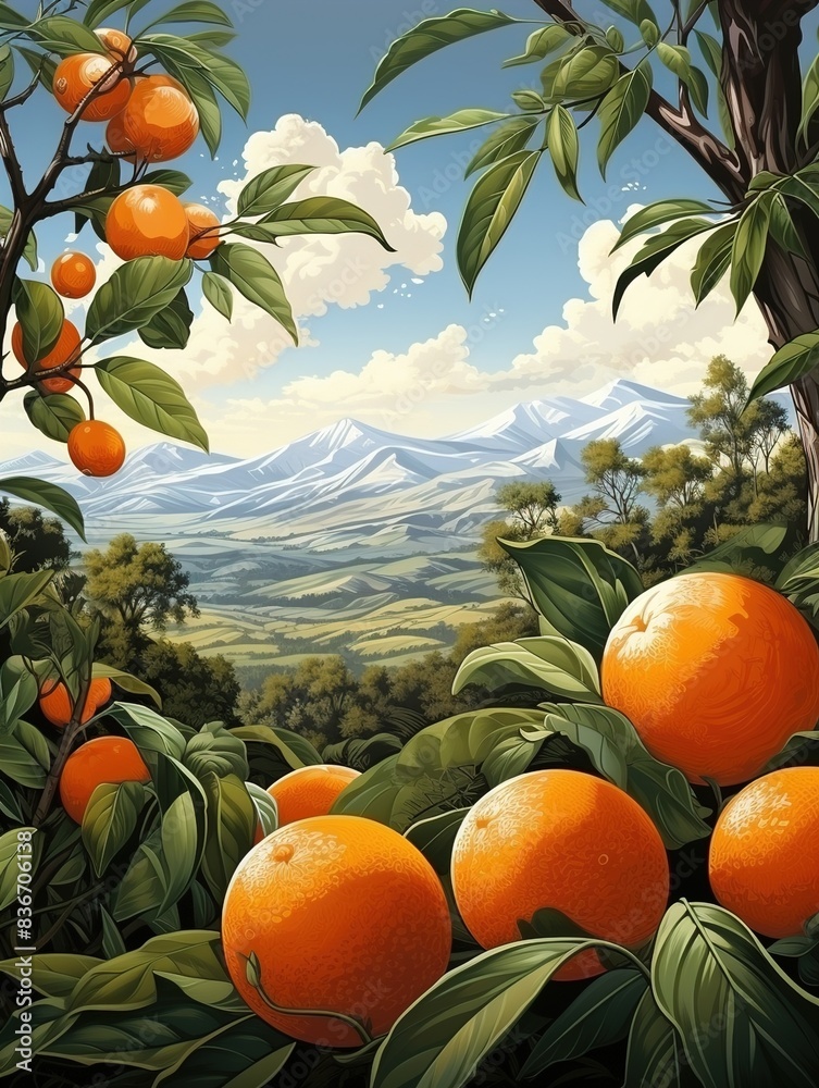 Canvas Prints oranges in a field