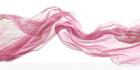 Fototapeta premium Pinkfarbener Seidenschal auf weissen Hintergrund, geeignet zur Fotobearbeitung Hochzeiten Feiern
