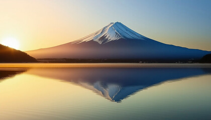 富士山　日本　日本晴れ　縁起　頂点　ai生成画像	
